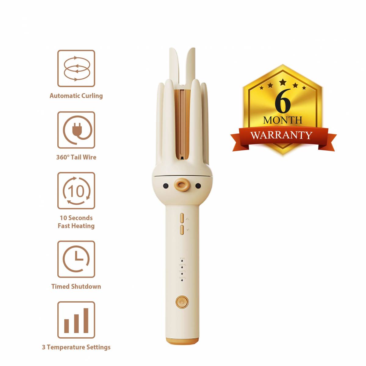 WAVE POWER WP-80 AUTOMATIC ROTATING HAIR CURLER TOOL