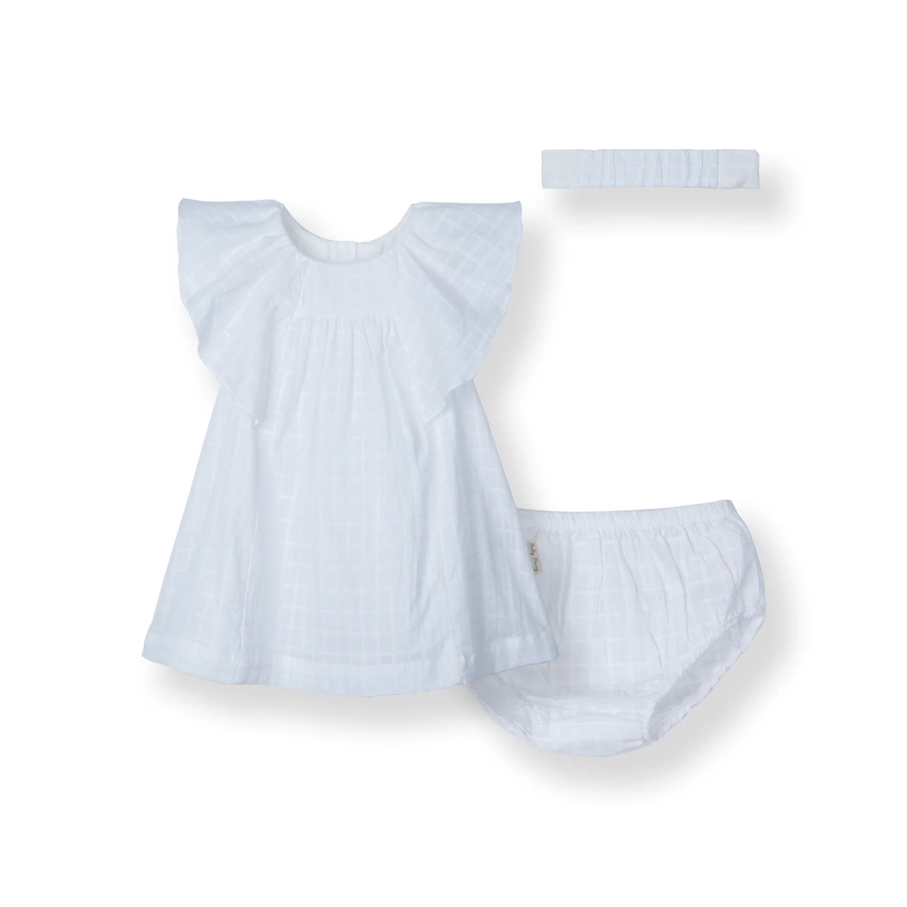 New Poney Girls Cream Dress with Panty and Headband Set