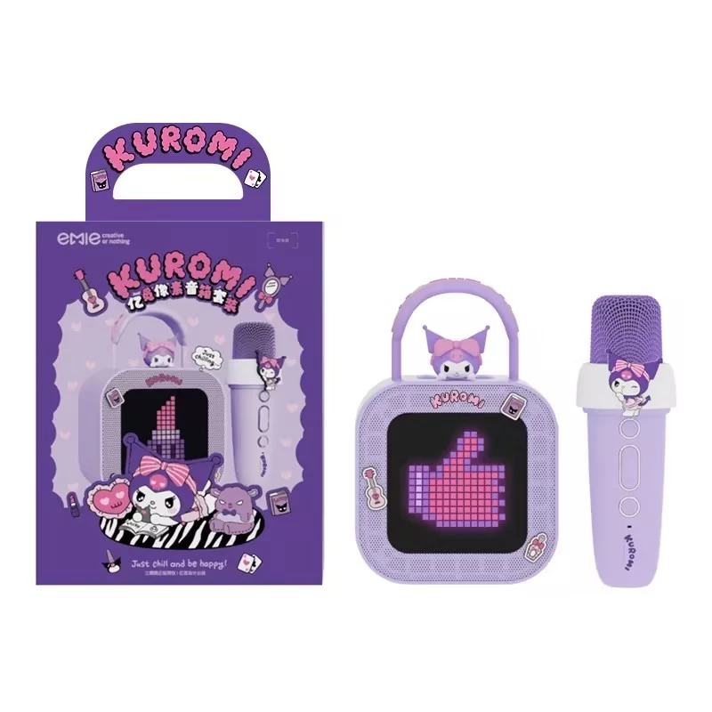 Kuromi Electropop Style Bluetooth Speaker Portable Bass Boost Wireless Music Box Cute Sanrio Character Design for Home Party Travel Gift