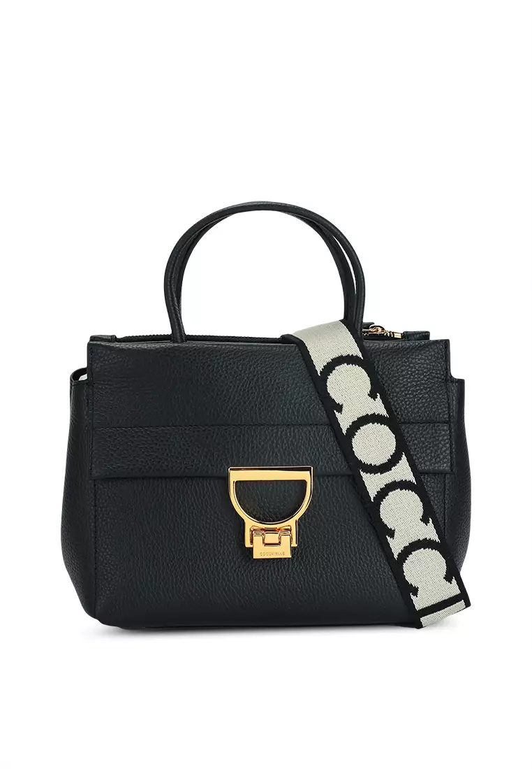 Coccinelle Arlettis Signature Top Handle Bag Black