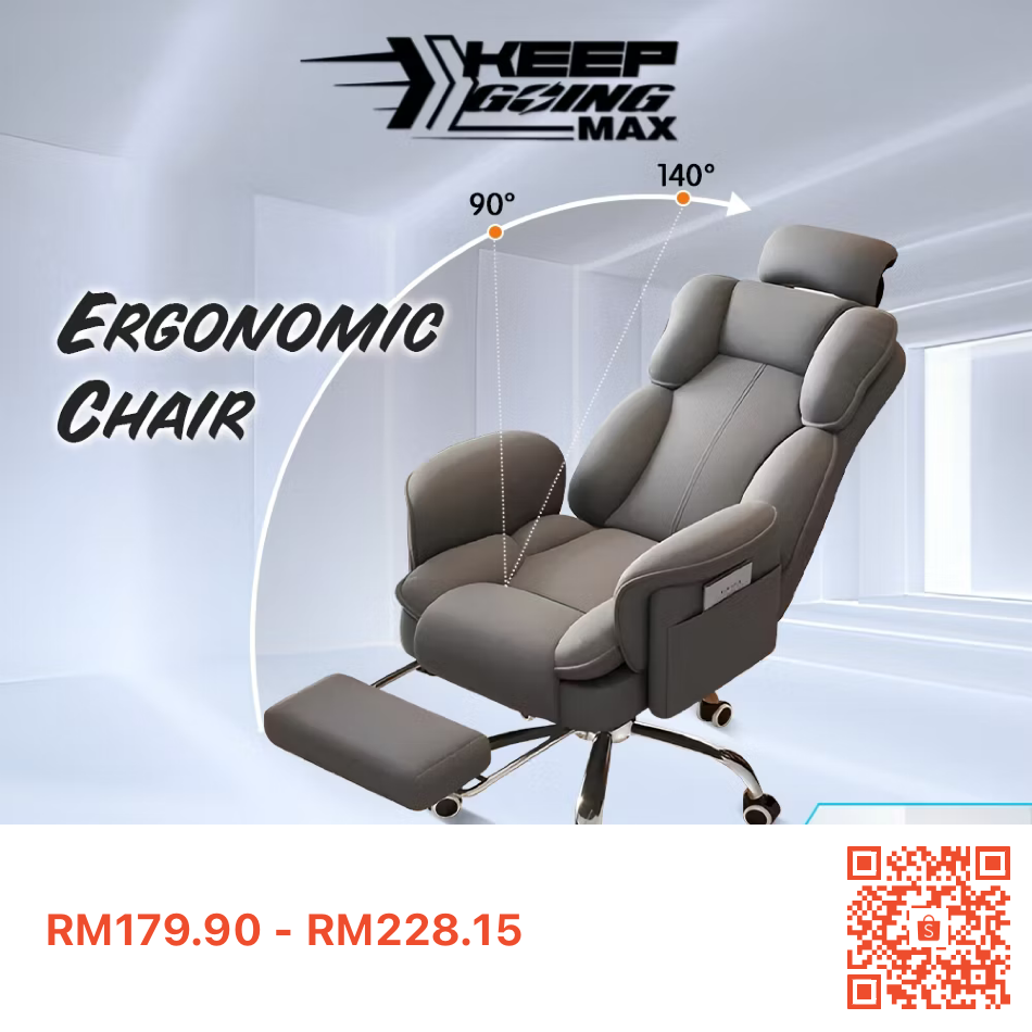 Gaming chair Adjustable Office Chair Kerusi ofis pejabat komputer Reclining ergonomic