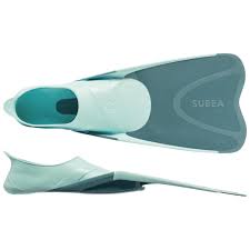 DIVING AND SNORKELLING FINS FF 100 SHORT - TURQUOISE