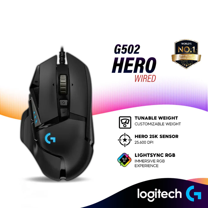 Logitech G502 HERO Wired Gaming Mouse